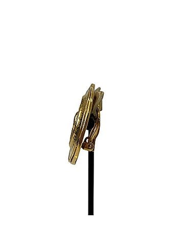 Yves Saint Laurent YVES SAINT LAURENT conch shell motif earrings, GP gold color, women's. (view 2)
