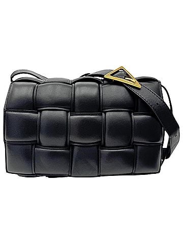 Bottega Veneta BOTTEGA VENETA Padded Cassette Shoulder Bag, Leather, Intrecciato, Black, Women's/Men's (view 1)