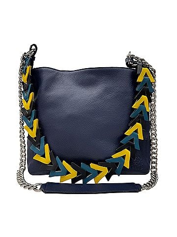 Loewe LOEWE V Bucket Shoulder Bag, Leather, Navy, Women's (view 1)