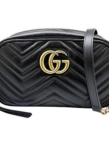 Gucci GUCCI GG Marmont Quilted Small Leather Black Chain Shoulder Bag 447632 Women's (view 1)
