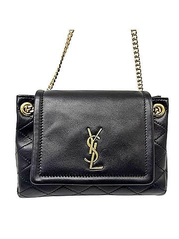 Saint Laurent YVES SAINT LAURENT Nolita Mini Lambskin Black Chain Shoulder Bag YSL Leather 672738 Women's (view 2)
