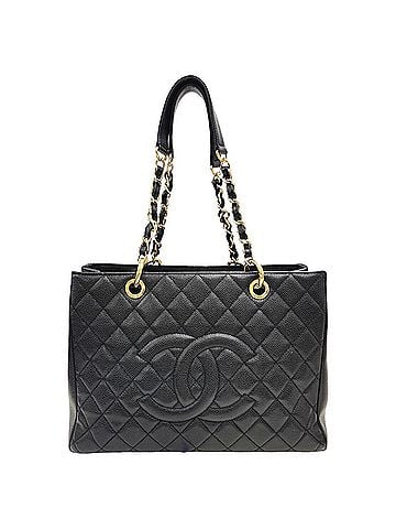 Chanel CHANEL GST Chain Tote, Caviar Leather, Black, Grand Tote Bag, Women's (view 1)