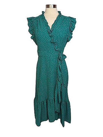Kate Spade New York Poolside Dot Ruffle Wrap Dress Casual Dress (view 2)