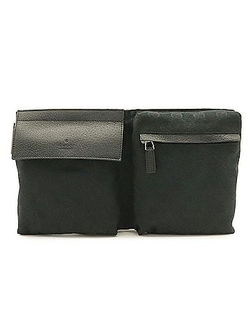 Gucci GUCCI GG Canvas Bag, Body Waist Pouch, Hip Belt Leather, Black, 28566 (view 2)