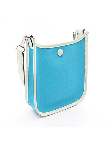 Hermès Hermes Neo Evelyne TPM Shoulder Bag/Handbag, Canvas/Leather, Toile Officier, Veau Swift, Women's, Blue/Green, Mint, Vert Fizz (view 2)