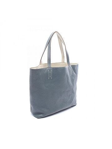 Hermès Hermes Double Sens 36 Reversible Tote Bag/Handbag in Blue Orage/Pearl Grey Leather - Taurillon Clemence Women's Blue/Grey (view 2)