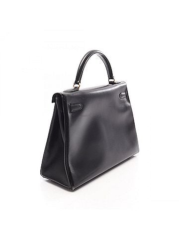 Hermès Hermes Kelly 32 2-Way Handbag, Calfskin (Cowhide), Box Calf Leather, Women's, Black, 001865CC (view 2)