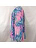 Lilly Pulitzer 100% Silk Graphic Blue Pink Green Purple Long Sleeve Blouse Size XL - photo 5
