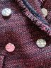 Chico's Tweed Burgundy Red Black Blazer Size M - photo 4