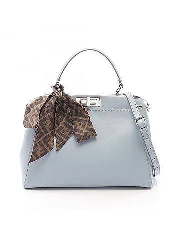 Fendi Fendi Peekaboo Regular 2-Way Handbag, Leather, Women's, Blue (view 1)