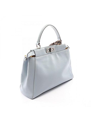 Fendi Fendi Peekaboo Regular 2-Way Handbag, Leather, Women's, Blue (view 2)