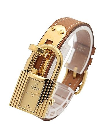 Hermès Hermes Kelly Watch, Gold Plated Leather Strap, Ladies' Champagne Color, KE1.201 (view 2)
