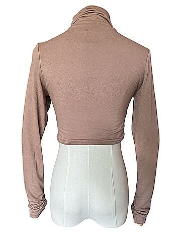 Naked Wardrobe Turtleneck Crop Long Sleeve Top (view 2)