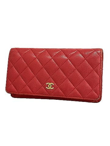 Chanel Chanel long wallet, Matelassé caviar leather, pink, women's. (view 1)