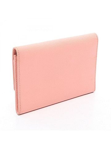 Chanel Chanel Coco Button Bi-fold Wallet, Leather, Women's, Pink (view 2)