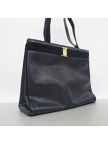 Salvatore Ferragamo Salvatore Ferragamo Vara Leather Tote Bag, Navy, Women's (view 2)