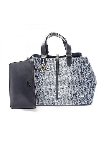 Christian Dior Christian Dior Dior Toujours Oblique Large Tote Bag Handbag Denim Leather Women's Blue/Black (view 1)
