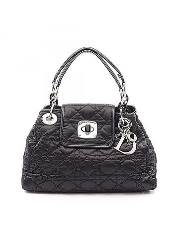Christian Dior Christian Dior Dior Charming Lock Cannage Handbag, Nylon Leather, Women's, Black (view 1)
