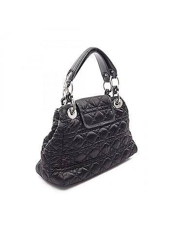 Christian Dior Christian Dior Dior Charming Lock Cannage Handbag, Nylon Leather, Women's, Black (view 2)