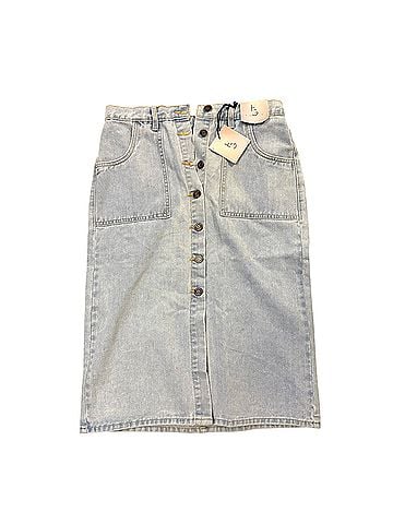 Grey Star Denim Skirt (view 1)