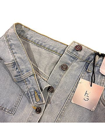 Grey Star Denim Skirt (view 2)