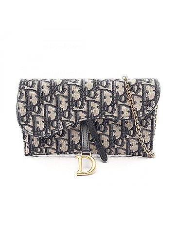 Christian Dior Christian Dior Dior SADDLE Saddle Bag Long Wallet Oblique Jacquard Shoulder Handbag Canvas Leather Women's Beige/Navy S5614CTZQ_M928 (view 1)