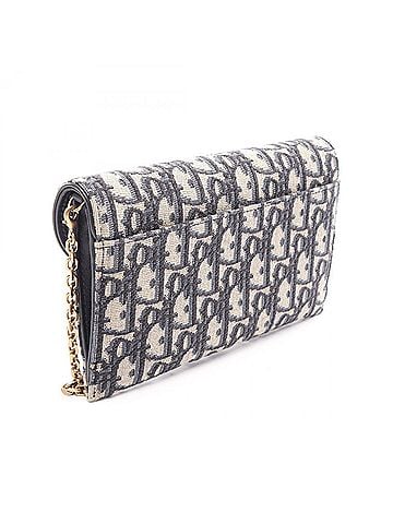 Christian Dior Christian Dior Dior SADDLE Saddle Bag Long Wallet Oblique Jacquard Shoulder Handbag Canvas Leather Women's Beige/Navy S5614CTZQ_M928 (view 2)