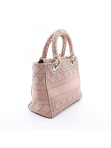 Christian Dior Christian Dior Dior LADY D-LITE Medium Cannage 2-Way Handbag, Canvas, Women's, Pink (view 2)