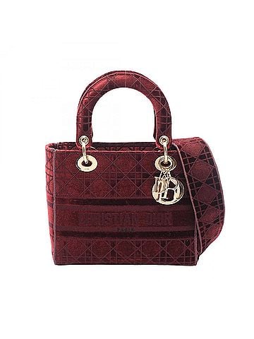 Christian Dior Christian Dior Dior LADY D-LITE Medium 2-Way Handbag, Fabric, Women's, Purple (view 1)