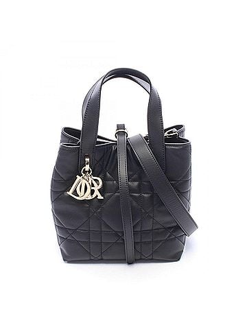 Christian Dior Christian Dior Dior Toujours Vertical Tote Bag Small Macro Cannage 2-Way Handbag Leather Women's Black M2835OSNW_M900 (view 1)