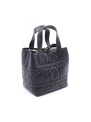 Christian Dior Christian Dior Dior Toujours Vertical Tote Bag Small Macro Cannage 2-Way Handbag Leather Women's Black M2835OSNW_M900 (view 2)