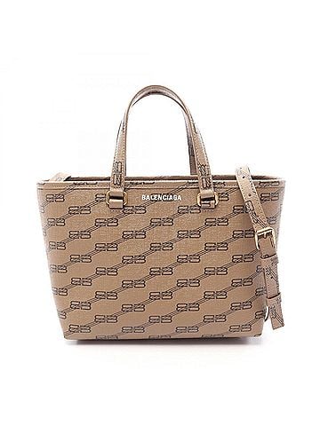 Balenciaga Balenciaga Signature Small Shopper 2-Way Handbag, Coated Canvas, Women's, Brown, 702699 (view 1)