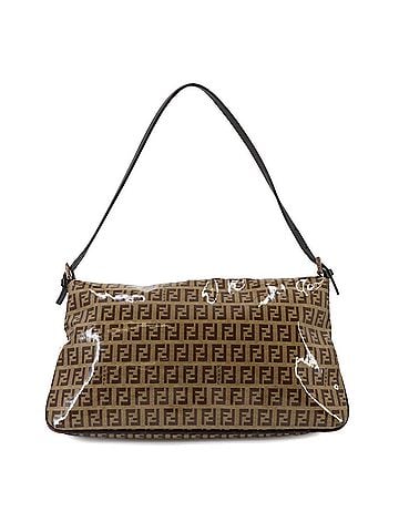 Fendi Fendi Zucchino Patent Shoulder Handbag, Leather, Beige, 8BR002, Bronze Hardware (view 2)