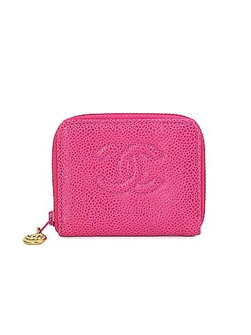Chanel Chanel CHANEL Caviar Skin Wallet/Coin Purse, Pink Leather, Coco Mark, Gold Hardware, Coin Purse (view 1)