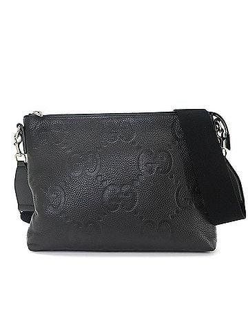 Gucci Gucci Jumbo GG Shoulder Handbag, Leather, Black, 696009, Silver Hardware (view 1)