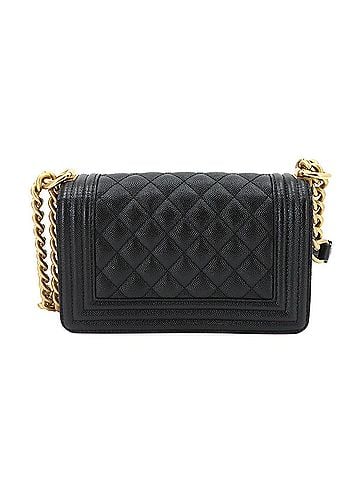 Chanel Chanel Boy Small Chain Shoulder Handbag, Caviar Leather, Black, A67085, Gold Hardware (view 2)