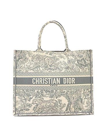 Christian Dior Christian Dior Book Tote Large Handbag, Toile de Jouy Canvas, Ecru White/Grey, M1286ZTDT (view 1)