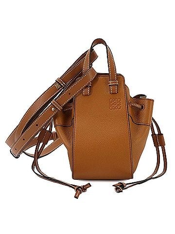 Loewe LOEWE Hammock Drawstring Mini 2-way Hand/Shoulder Handbag Leather Brown 314.12.V07 (view 1)