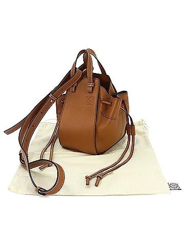Loewe LOEWE Hammock Drawstring Mini 2-way Hand/Shoulder Handbag Leather Brown 314.12.V07 (view 2)