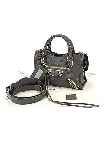 Balenciaga Balenciaga Classic Metallic Edge Mini City 2-way Hand/Shoulder Handbag Leather Grey 390160 (view 2)
