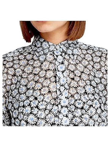 Maje Flared Floral Gauze Mini Skater Dress Casual Dress (view 2)
