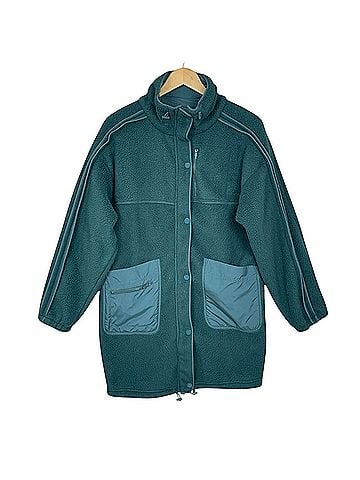 Free People Movement Teal Funnel Neck Fleece Jacket Jacket (view 1)