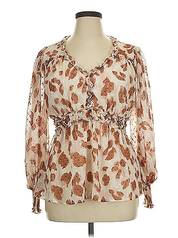 Peach Peach Long Sleeve Blouse (view 1)