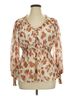 Peach Brown Peach Long Sleeve Blouse Size 1X - photo 1