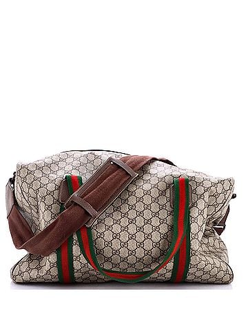 Gucci Web Convertible Duffle Bag GG Coated Canvas Medium (view 1)