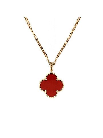 Van Cleef & Arpels Magic Alhambra Pendant Long Necklace 18K Yellow Gold and Carnelian (view 1)