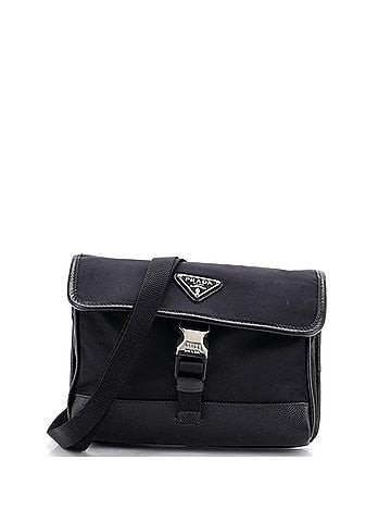 Prada Buckle Flap Crossbody Bag Re-Nylon and Leather Small (view 1)
