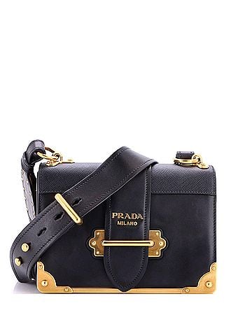 Prada Cahier Crossbody Bag Leather and Saffiano Leather Small (view 1)