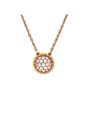 Van Cleef & Arpels Perlee Round Pendant Necklace 18K Rose Gold and Diamonds (view 1)