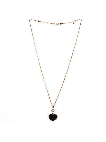 Chopard Happy Hearts Pendant Necklace 18K Rose Gold with Onyx and 1 Floating Diamond (view 2)